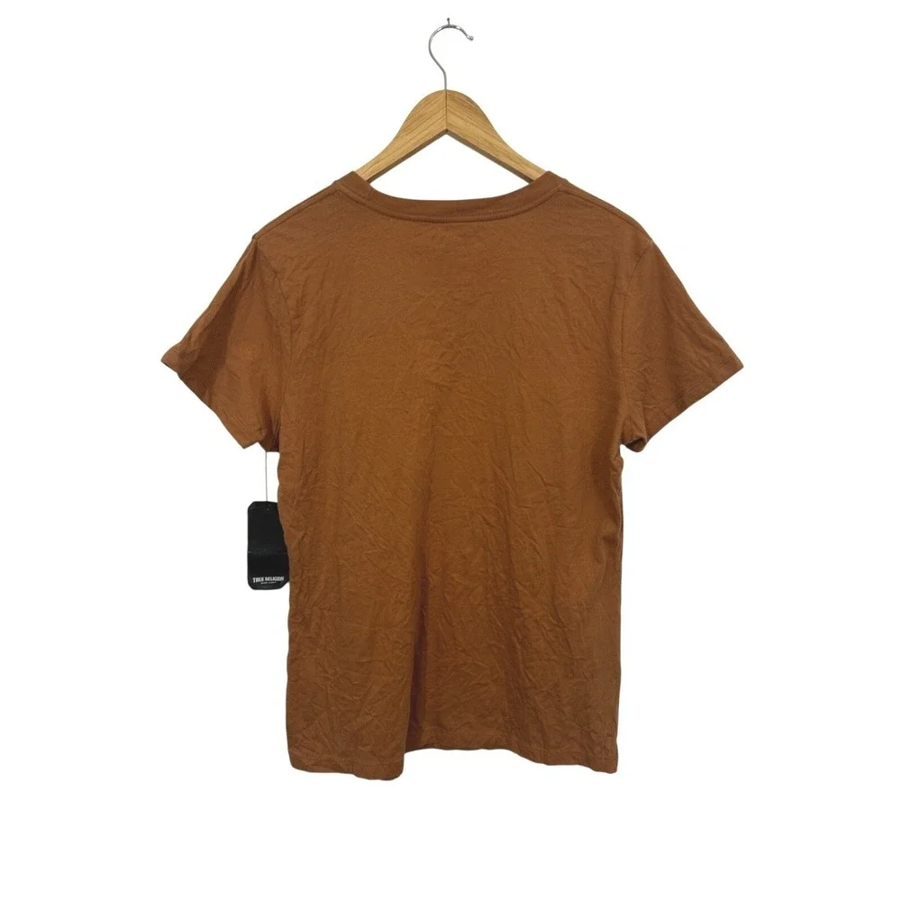 True Religion Buddha Brand Glitter Arch True Tee Mens XL Short Sleeve Mandarin